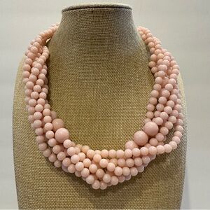 BaubleBar Necklace pink acrylic multistrand chunky beads